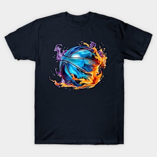 Abstract Burning Basketball Ball T-Shirt